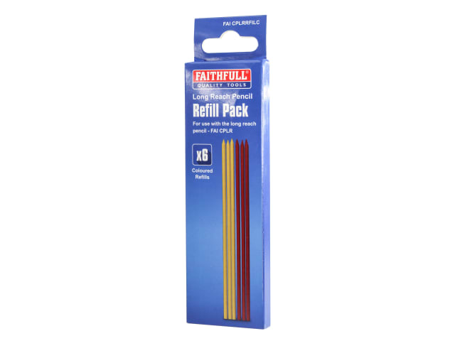 Faithfull Mixed Pencil Marking Refill Pack, 6 Piece