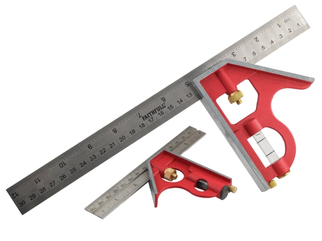 Faithfull Combination Square Twin Pack 150mm (6in) & 300mm (12in)