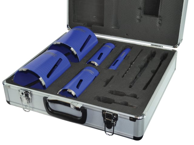 Faithfull Diamond Core Drill Kit & Case Set of 11