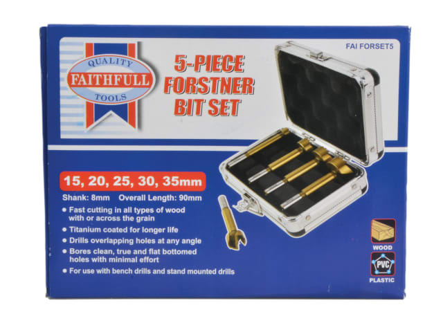 Faithfull Forstner Bit Set, 5 Piece 15-35mm