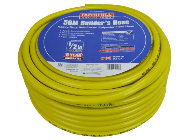 Faithfull Heavy-Duty Reinforced Builder's Hose