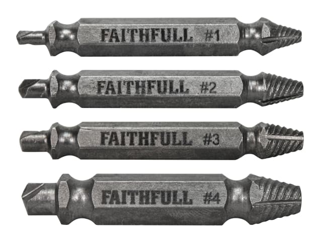Faithfull Screw Extractor Set, 4 Piece