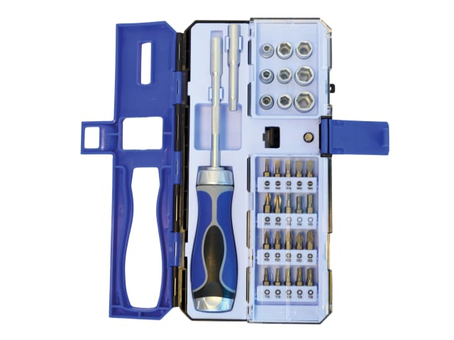 Faithfull Ratchet Screwdriver & Socket Set, 33 Piece