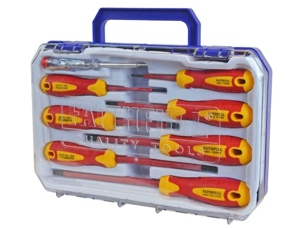 Faithfull VDE Soft Grip Screwdriver Set (Case), 8 Piece