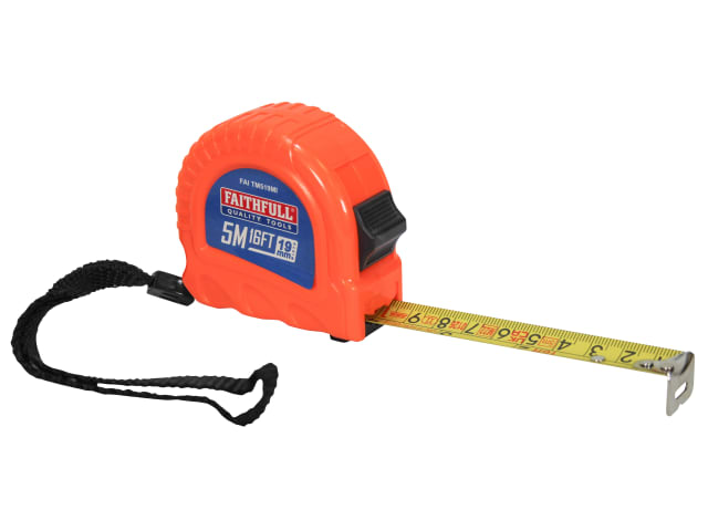 Faithfull Twin Lock Tape Measure 5m/16ft (Width 19mm)