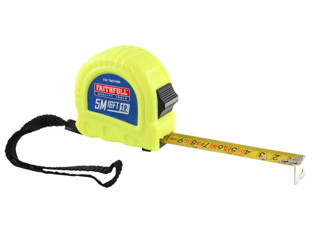 Faithfull Twin Lock Tape Measure 5m/16ft (Width 19mm)