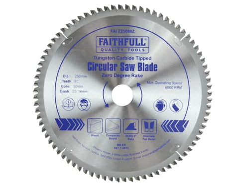 Faithfull Professional Zero Degree TCT Circular Saw Blade