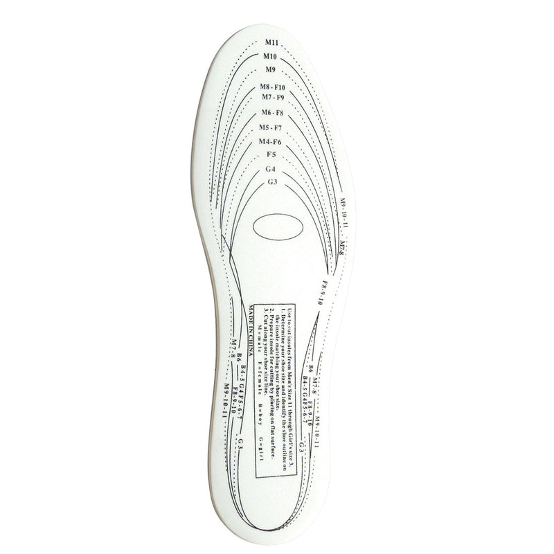 White memory foam insole for superior comfort and pressure relief