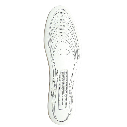 White memory foam insole for superior comfort and pressure relief