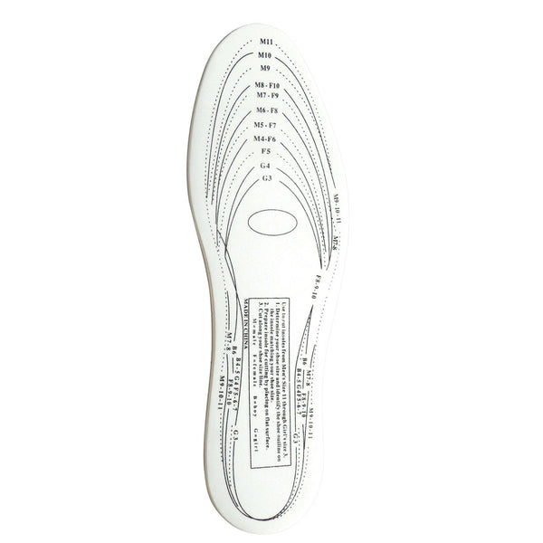 White memory foam insole for superior comfort and pressure relief