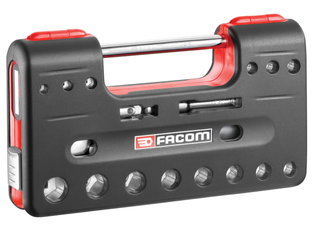 Facom 3/8in Drive 6-Point Detection Box Socket Set, 18 Piece