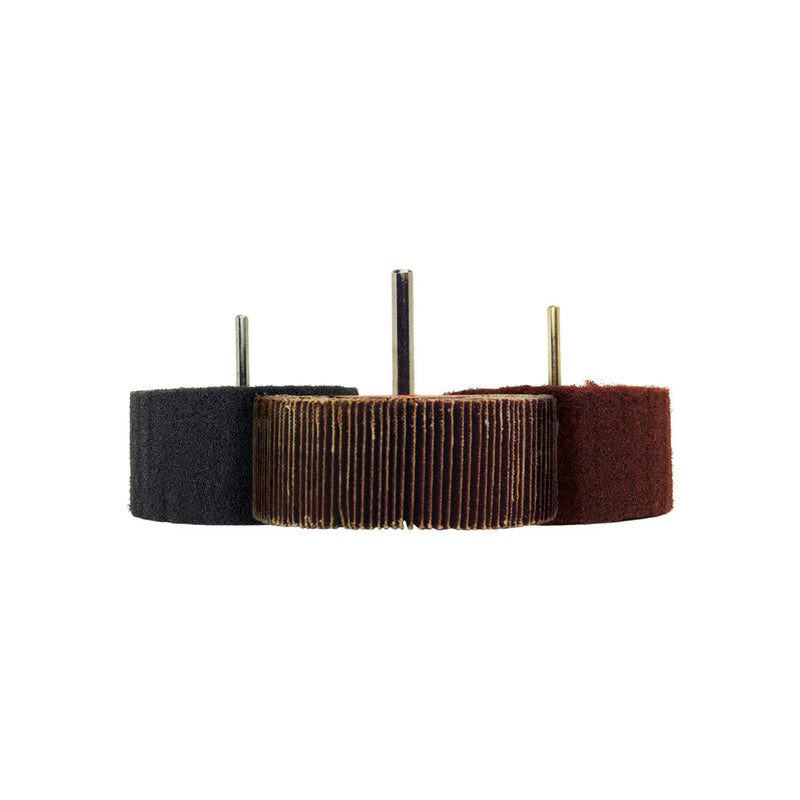 Abracs 50x20mm spindle-mounted flap wheel featuring 60 grit abrasive flaps.