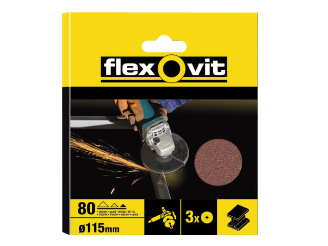 Flexovit Aluminium Oxide Fibre Discs 115mm