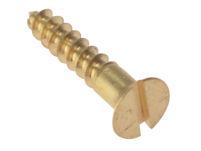 ForgeFix Wood Screws, Slotted, CSK, Brass