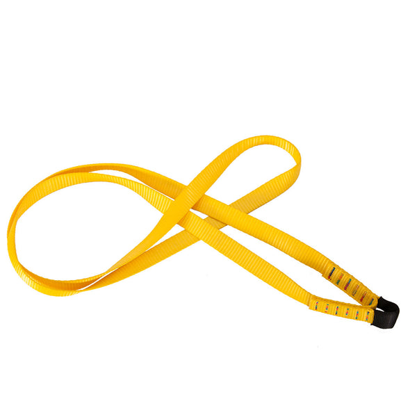 Yellow webbing anchorage sling, 2 meters long, for reliable fall arrest anchorage.