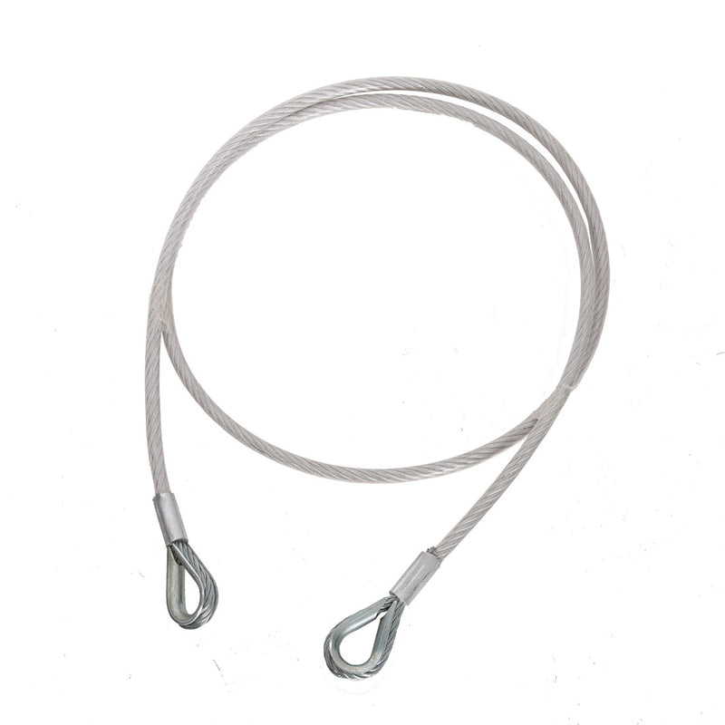 Silver cable anchorage sling, 1 meter, with reinforced loops for secure attachment.