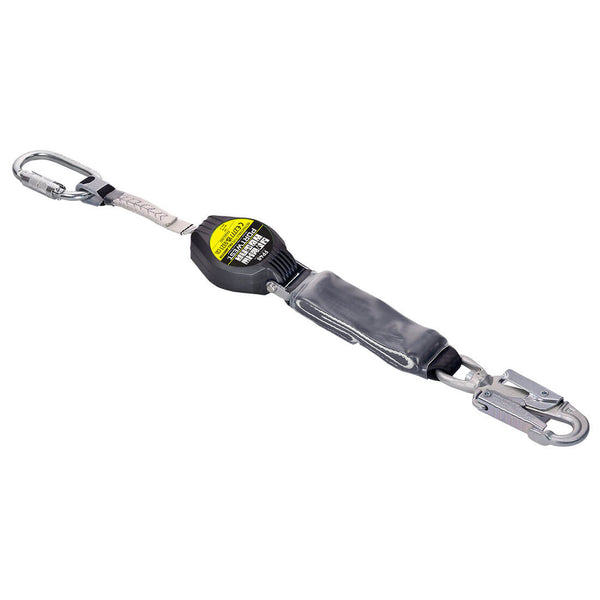 1.35m self-retracting lifeline with robust casing and automatic locking mechanism