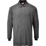 Portwest Flame Resistant Anti-Static Long Sleeve Polo Shirt - thumbnail 2