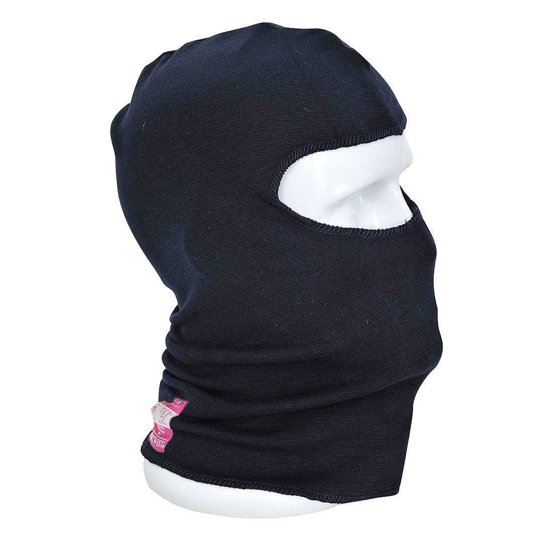 Navy flame-resistant anti-static balaclava designed for safety in high-risk environments.