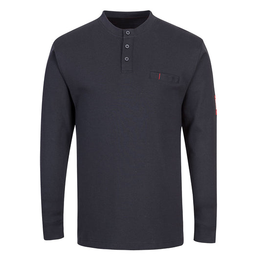 Portwest FR32 navy Henley work shirt – Portwest anti-static and flame-resistant gear