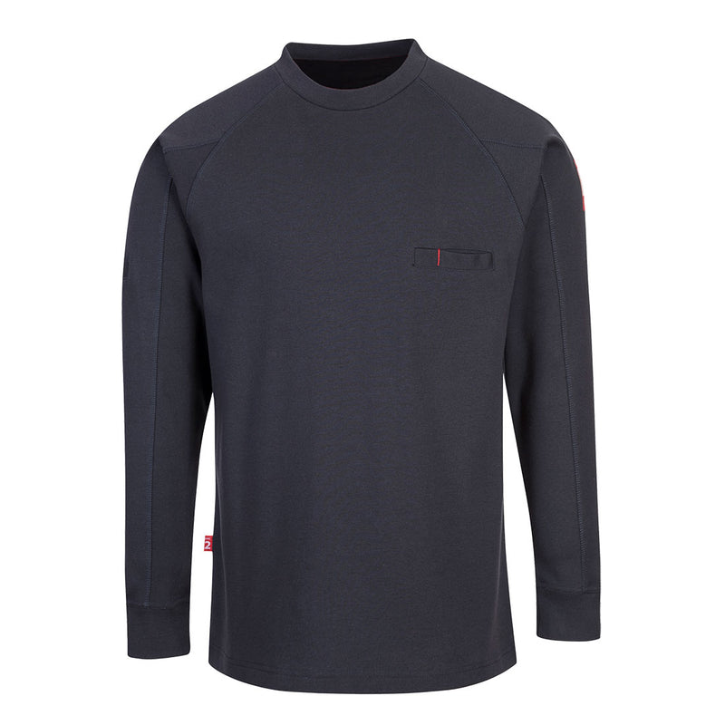 Portwest FR33 navy crew neck tee – anti-static flame-resistant thermal work shirt