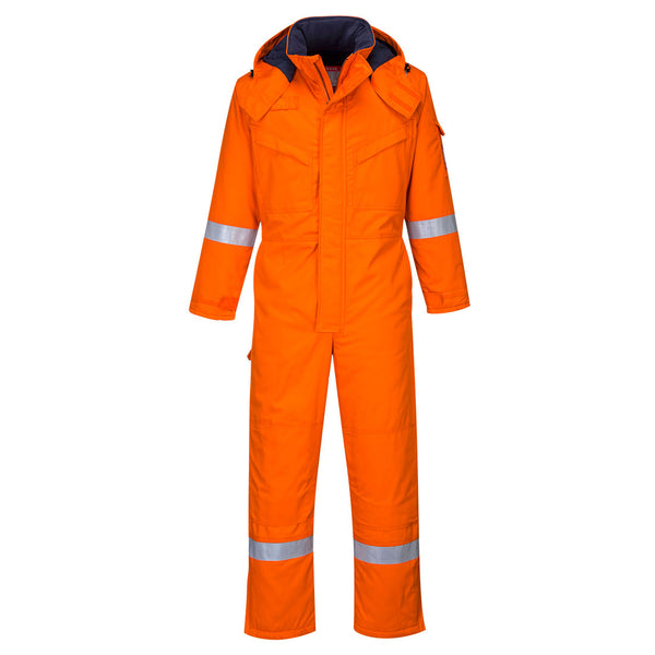 Orange Portwest FR Anti-Static Winter Coverall FR53 built for fire and static resistance
