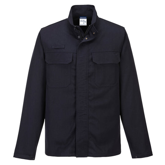 Navy Portwest FR Molten Metal Jacket FR65 designed for high-heat work environments
