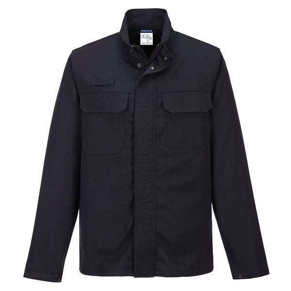 Navy Portwest FR Molten Metal Jacket FR65 designed for high-heat work environments