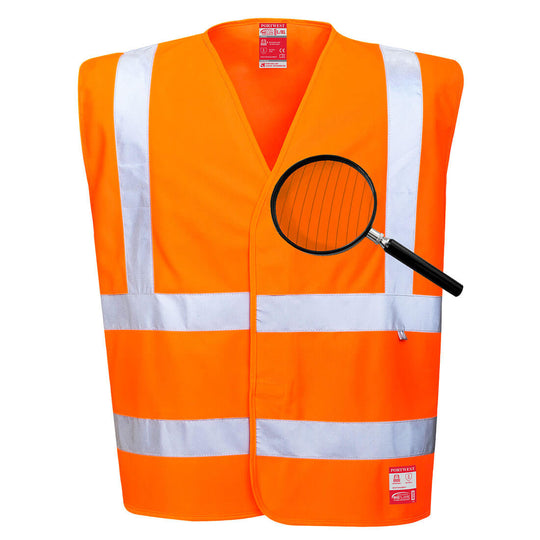 Orange Portwest Hi-Vis Anti-Static Vest FR71 offering lightweight flame-resistant safety