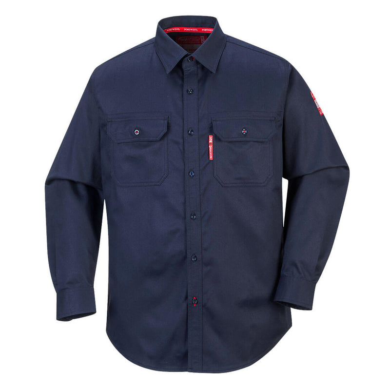 Navy Portwest Bizflame 88/12 FR Shirt FR89 designed for protection and breathability