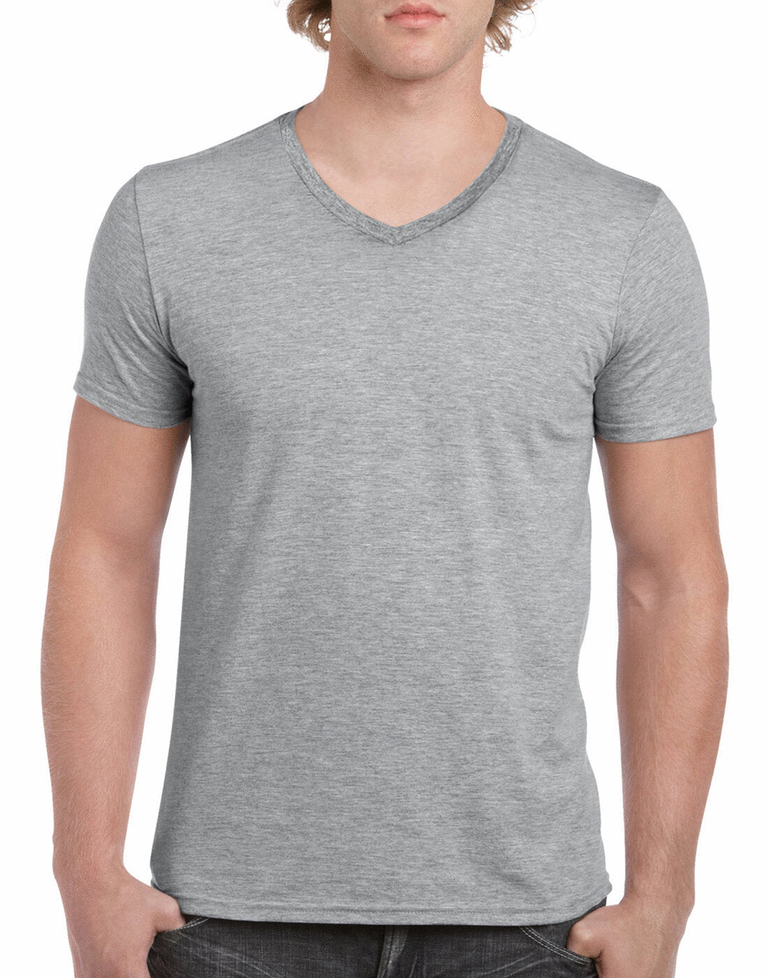 Gildan Softstyle Adult V-Neck T-Shirt - Sport Grey