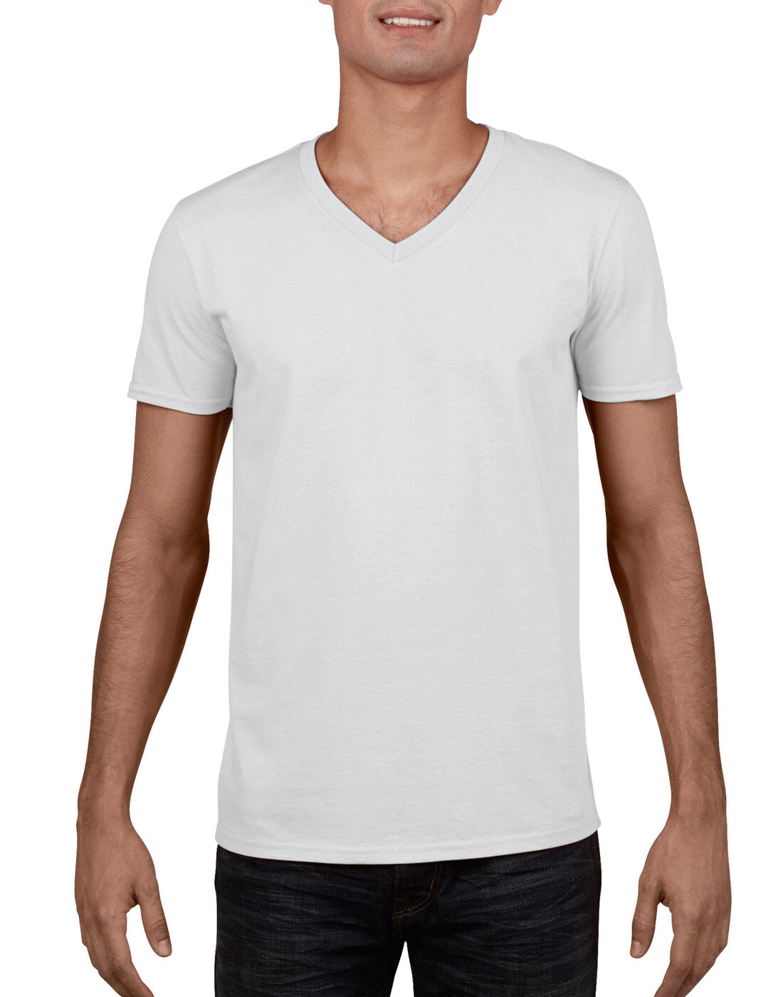 Gildan Softstyle Adult V-Neck T-Shirt - White
