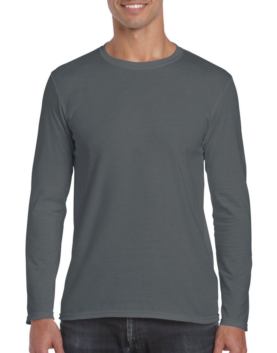 Gildan Soft Style Adult Long Sleeve T-Shirt - Charcoal