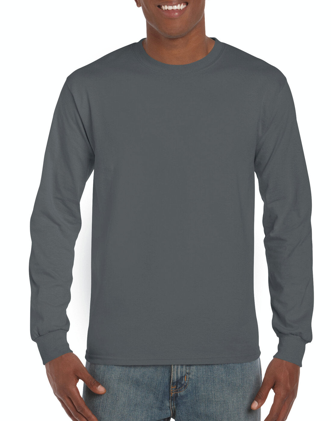 Gildan Ultra Cotton Adult Long Sleeve T-Shirt - Charcoal