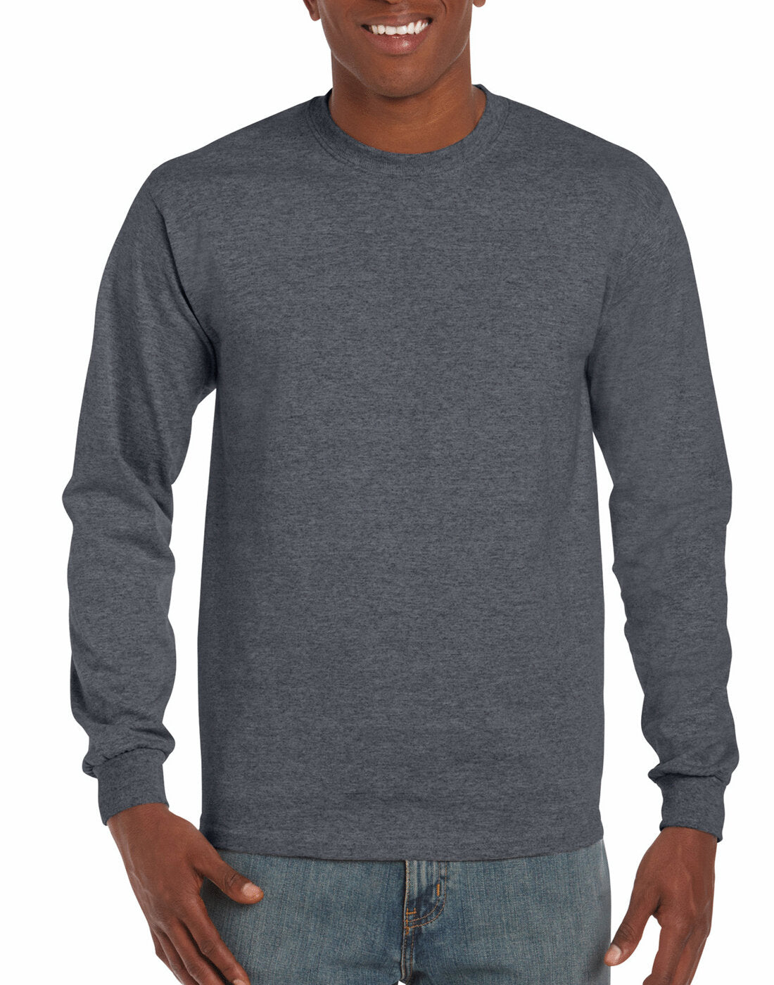 Gildan Ultra Cotton Adult Long Sleeve T-Shirt - Dark Heather