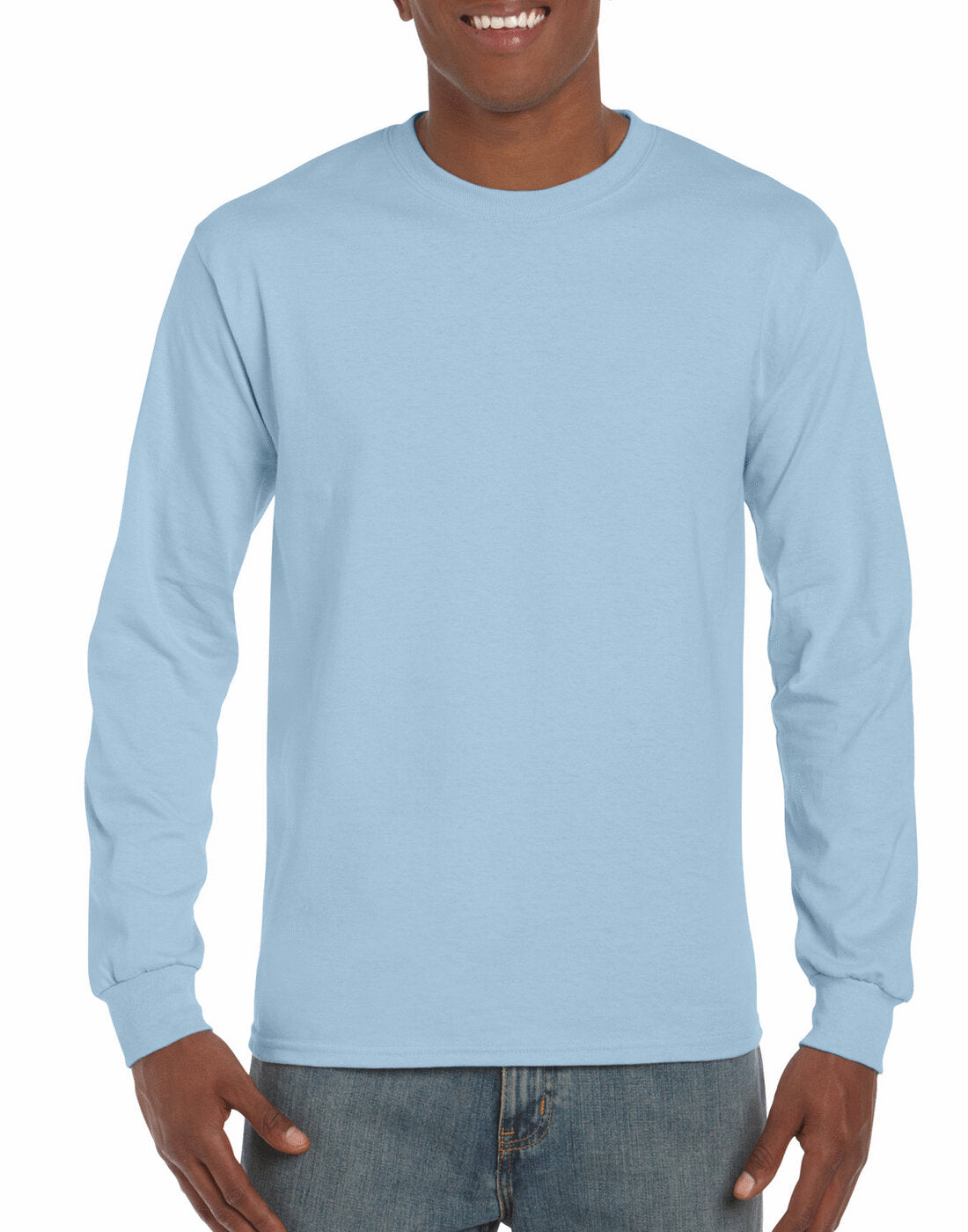 Gildan Ultra Cotton Adult Long Sleeve T-Shirt - Light Blue
