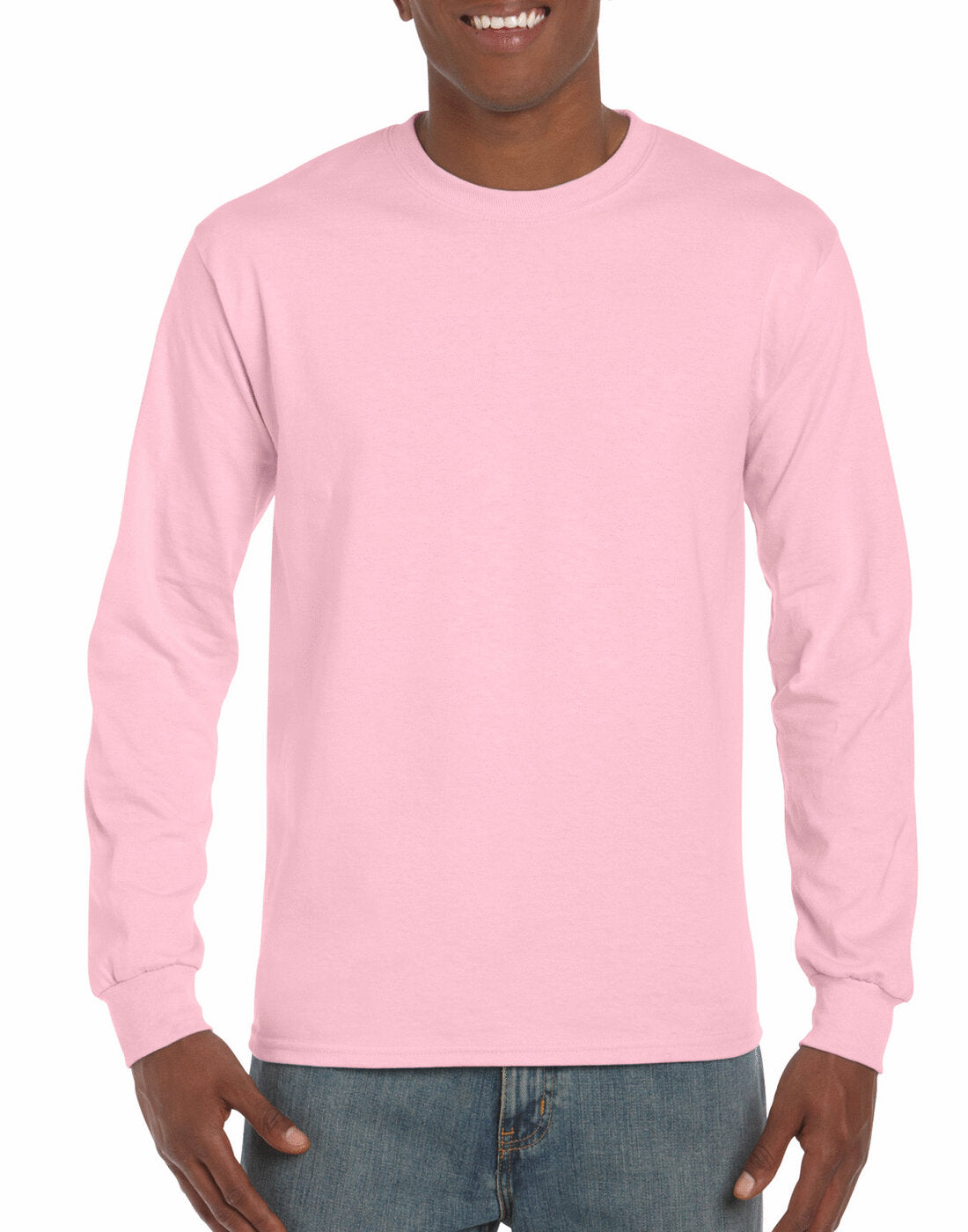 Gildan Ultra Cotton Adult Long Sleeve T-Shirt - Light Pink