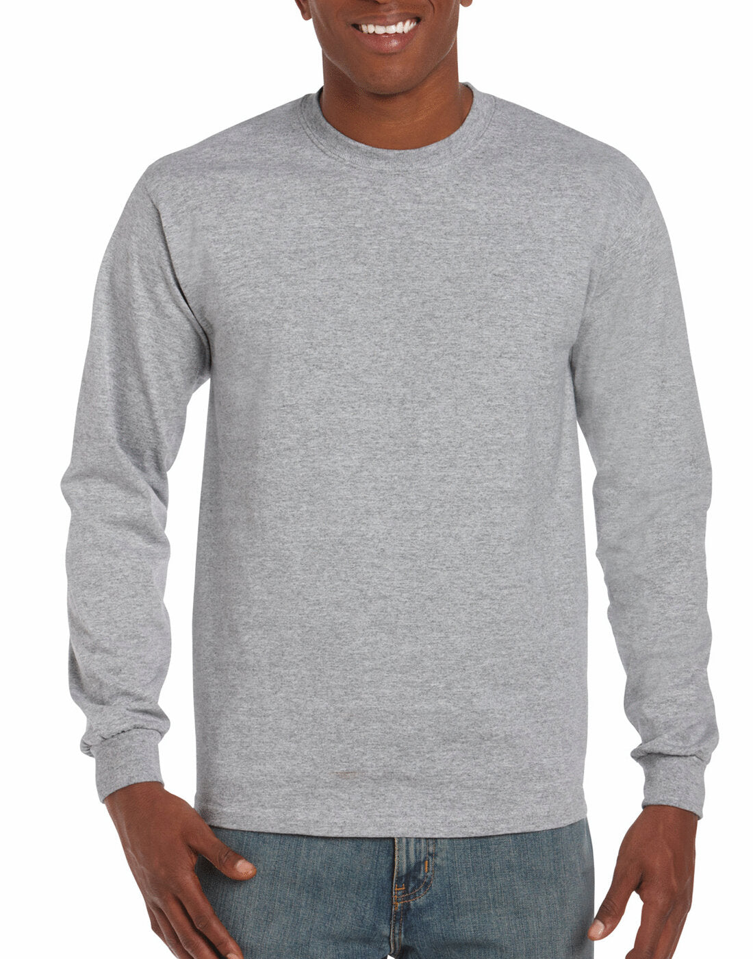 Gildan Ultra Cotton Adult Long Sleeve T-Shirt - Sports Grey