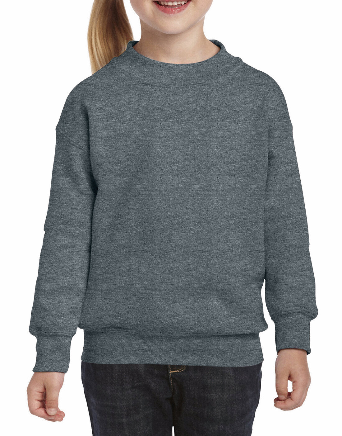 Gildan Kids Heavyblend Crew Neck Sweatshirt - Dark Heather