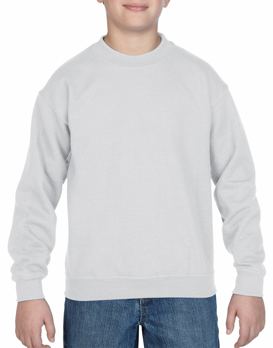 Gildan Kids Heavyblend Crew Neck Sweatshirt - White