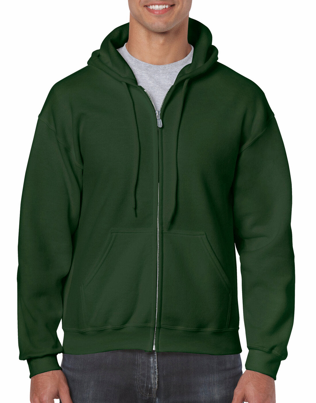 Gildan Adult Heavy Blend Full Zip Hooded Sweatshirt - Forest Green