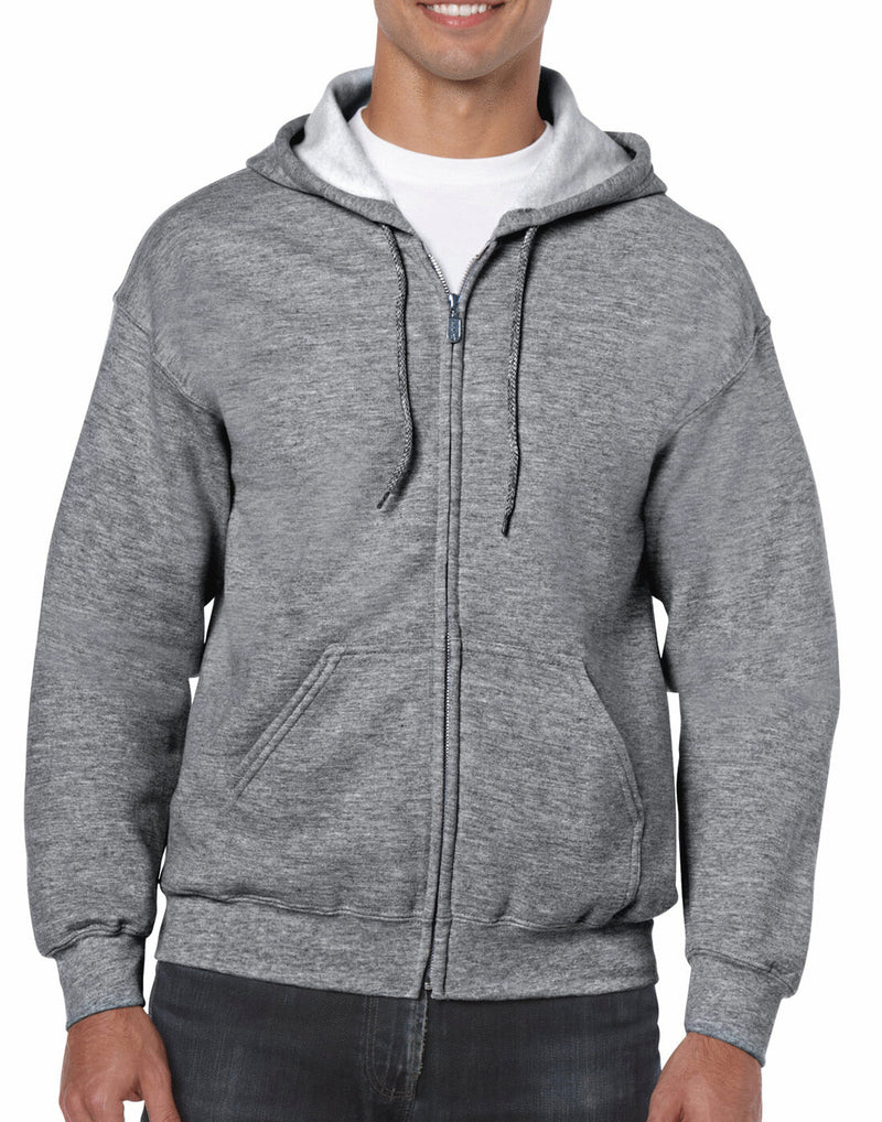 Gildan Adult Heavy Blend Full Zip Hooded Sweatshirt - Graphite Heather