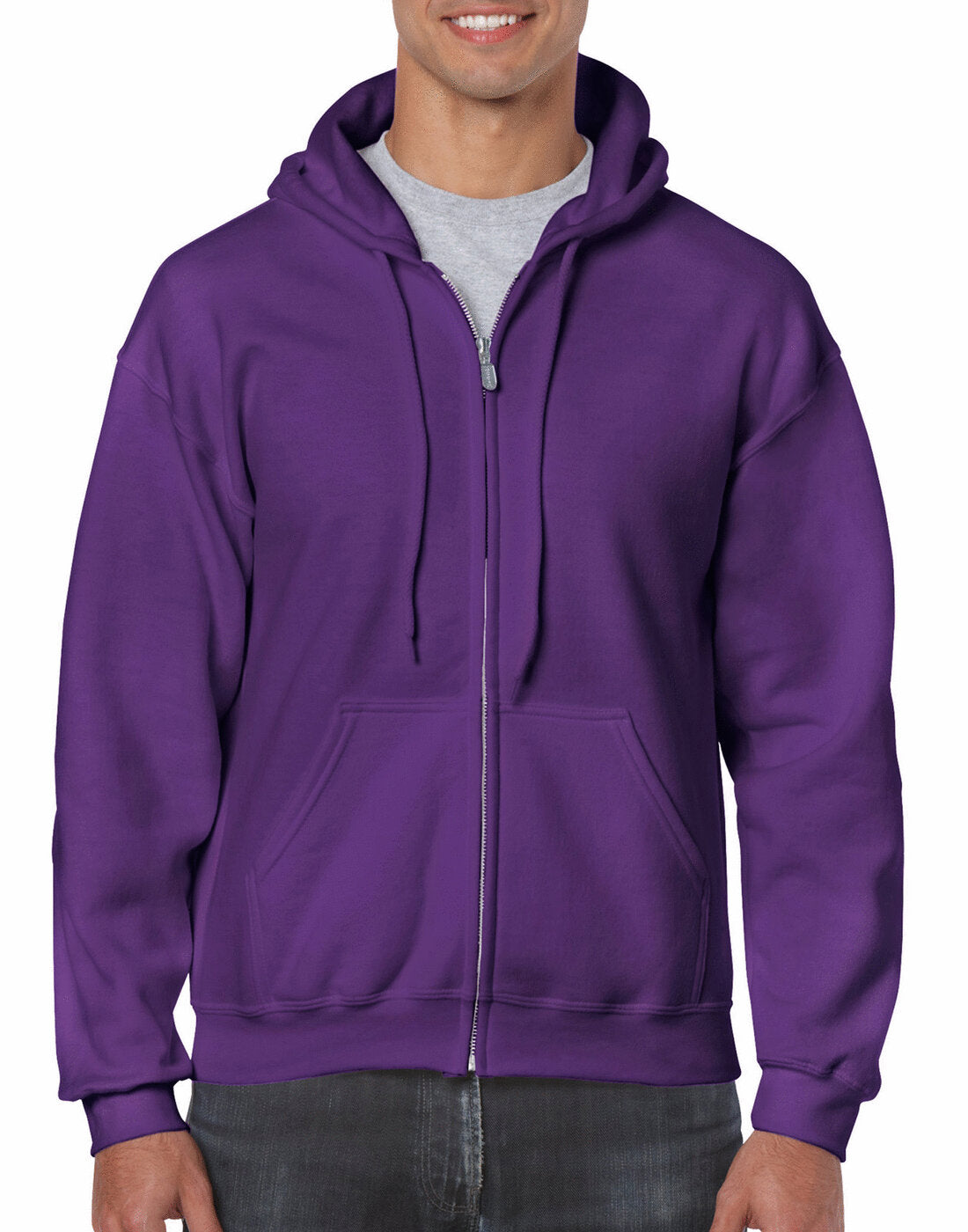 Gildan Adult Heavy Blend Full Zip Hooded Sweatshirt - Purple