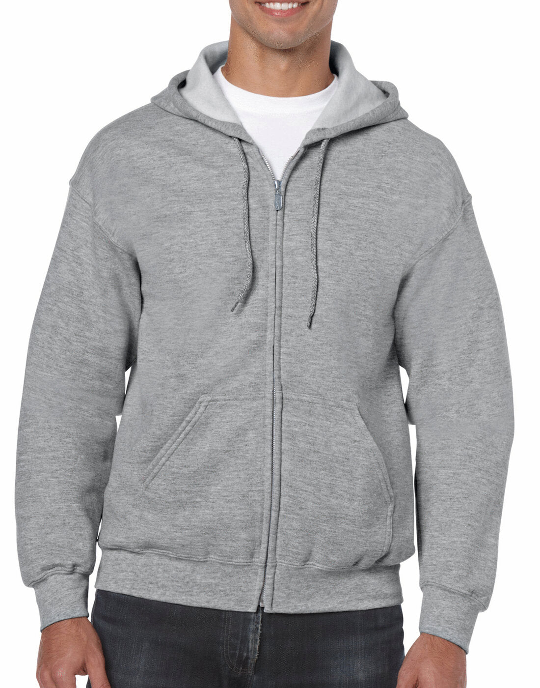 Gildan Adult Heavy Blend Full Zip Hooded Sweatshirt - Sports Grey
