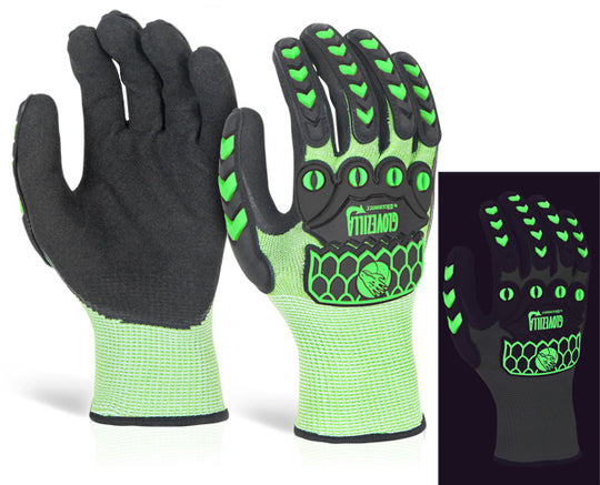 Glovezilla Beeswift Glow In The Dark Foam Nitrile Coated Gloves