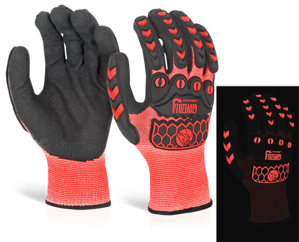 Glovezilla Beeswift Glow In The Dark Foam Nitrile Coated Gloves