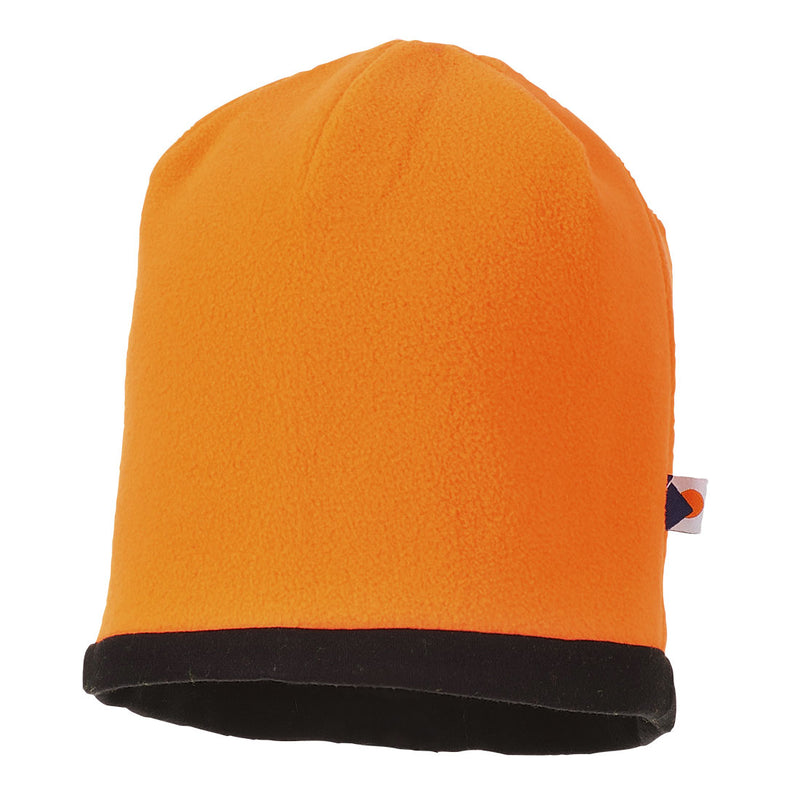 Portwest Reversible Hi-Vis Beanie Hat HA14 – orange and black reflective safety cap