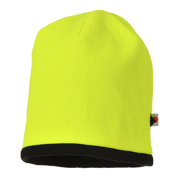 Portwest Reversible Hi-Vis Beanie Hat HA14 – yellow and black reflective dual-use beanie