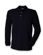 Henbury Long Sleeve Cotton Pique Polo Shirt - thumbnail 4
