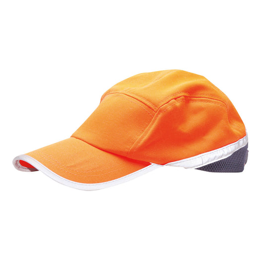 Portwest Hi-Vis Baseball Cap HB10 – orange neon adjustable safety cap with reflective strip